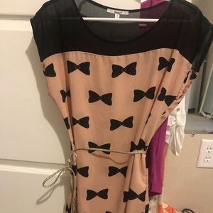 Dress it long shirt with gold belt